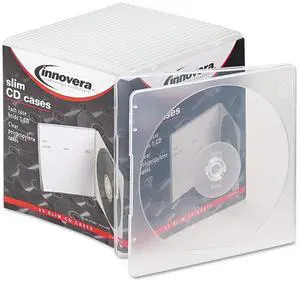 Innovera 81900 Slim CD Case, Clear, 25 per Pack