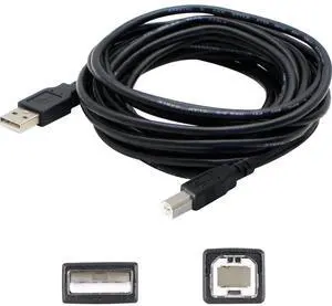 AddOn 12ft USB 2.0 (A) Male to USB 2.0 (B) Male Black Cable AddOn 12ft USB 2.0 (A) Male to USB 2.0 (B) Male Black Cable