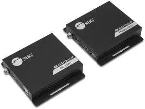 SIIG HDMI 4K30Hz KVM Over IP Extender - 394ft - Over IP KVM Extender - One to Many - HDMI Loop-Out - Downscaler - Low-Latency (CE-H27R11-S1)