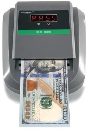 Kolibri KCD-1000 4-Way Orientation Portable Fake Currency Reader and Counterfeit Bill Detector with UM, Magnetic, Infrared Counterfeit Money Detector, Easy Pass/Fail Indicator (KCD-1000)