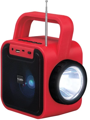 JENSEN JEP-175 Portable Bluetooth Rechargeable Speaker with Built-in Emergency USB Charging Port, FM Radio, Flashlight and Solar Charging Pane JENSEN JEP-175 Portable Bluetooth Rechargeable Speaker with Built-in Emergency USB Charging Port, FM Radio, Flashlight and Solar Charging Pane