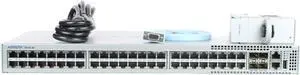 Arista DCS-7010T-48-R 48P 1GbE 4P 10GbE SFP+ RA Switch with rack mounts.