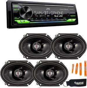 JVC KD-X370BTS Digital Media ReceiverW/ BT, USB, SiriusXM Ready, Amazon Alexa + Two Pairs Of JVC 6x8" Speakers