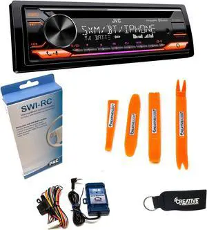 JVC KD-TD91BTS - CD Receiver w/ Bluetooth, USB, Amazon Alexa, SirusXM Ready + SWI-RC Steering Wheel Control Interface