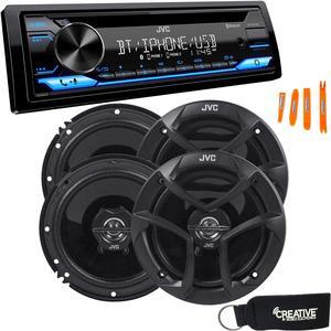 JVC KD-TD71BT - CD Receiver featuring Bluetooth, Front USB, AUX, Amazon Alexa + Two Pairs Of JVC 6.5" Speakers