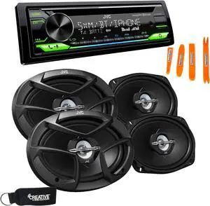 JVC KD-T910BTS - CD Receiver w/ Bluetooth, Front USB, AUX, Amazon Alexa, SirusXM Ready + Two Pairs Of JVC 6x9" Speakers JVC KD-T910BTS - CD Receiver w/ Bluetooth, Front USB, AUX, Amazon Alexa, SirusXM Ready + Two Pairs Of JVC 6x9" Speakers
