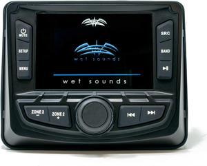 Wet Sounds WS-MC2: 3-Inch Gauge Style Marine Media System with 2.7-Inch Full-Color LCD Display, Bluetooth