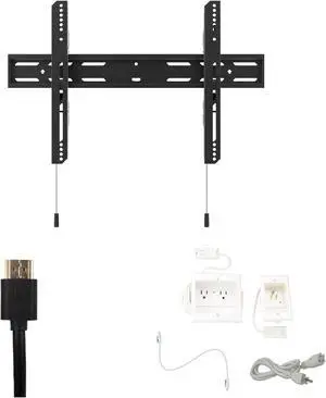 Kanto PF300 Tv Mounting package W/ DUAL outlet thru wall power kit And HDMI Cable