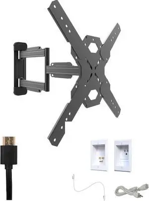 Kanto PDX650W Tv Mounting package W/ Single outlet thru wall power kit
