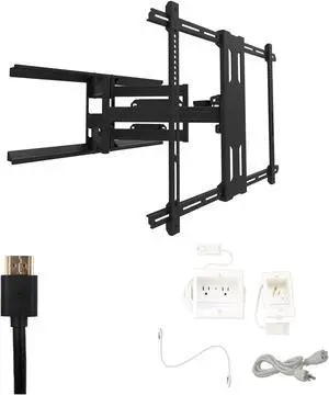 Kanto PDX700 Tv Mounting package W/ DUAL outlet thru wall power kit And HDMI Cable