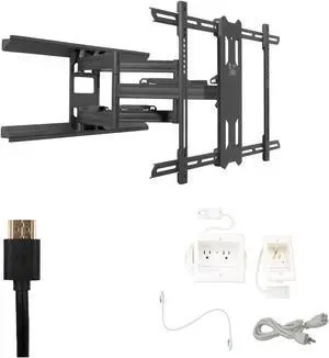 Kanto PDX680 Tv Mounting package W/ DUAL outlet thru wall power kit And HDMI Cable