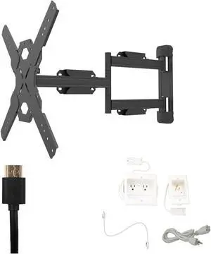 Kanto PS400 Tv Mounting package W/ DUAL outlet thru wall power kit And HDMI Cable