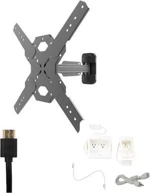 Kanto PS200 Tv Mounting package W/ DUAL outlet thru wall power kit And HDMI Cable