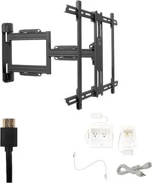 Kanto PS350 Tv Mounting package W/ DUAL outlet thru wall power kit And HDMI Cable