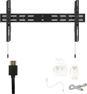 Kanto PF400 Tv Mounting package W/ DUAL outlet thru wall power kit And HDMI Cable