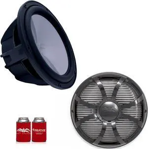 Wet Sounds REVO8FA-B 8" 4 ohm Black Subwoofer with REVO8SW-BGRILL Black SW Closed Style Grill for the REVO 8" Subwoofer