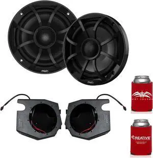 Wet Sounds RECON 6-BG 6.5" Black Grill Marine Speakers with RZ4-F65U 2014-2019 Polaris RZR Front Kick Pods