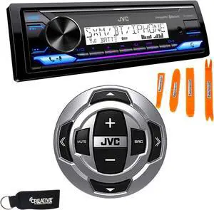 JVC KD-X38MBS Marine Digital Receiver W/ BT, USB, XM Ready + RM-RK62M Wired Marine Remote Control JVC KD-X38MBS Marine Digital Receiver W/ BT, USB, XM Ready + RM-RK62M Wired Marine Remote Control