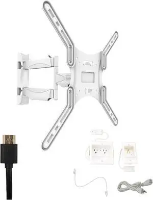 Kanto M300W Tv Mounting package W/ DUAL outlet thru wall power kit And HDMI Cable