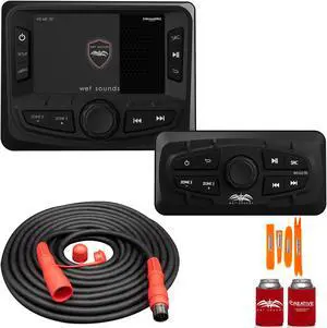 Wet Sounds WS-MC-20 2-Zone Media Center with WS-G2-TR Wired Transom Remote for MC-20 (No Display)