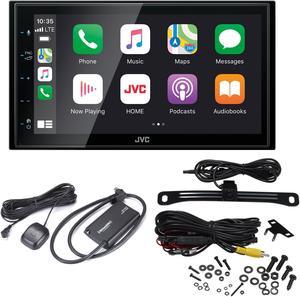JVC KW-M560BT Digital Media Receiver 6.8" Touch Panel Compatible With Apple CarPlay & Android Auto with SXV300v1 Satellite Radio Tuner and License Plate Back Up Camera