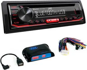 JVC KD-T720BT 1-DIN CD Receiver with Bluetooth Wireless Technology and USB/AUX Input with PAC SWI-CP5 Steering Wheel Interface