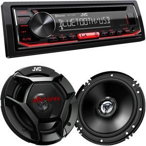 JVC KD-T720BT 1-DIN CD Receiver with Bluetooth Wireless Technology and USB/AUX Input with JVC 1 Pair CS-DR621 6.5" Coax Speakers