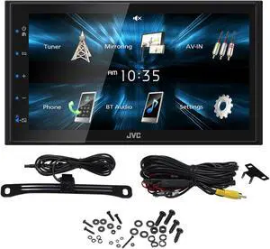 JVC KW-M150BT Digital Media Receiver featuring 6.8" WVGA Capacitive Monitor with Plate Mount Back Up Camera