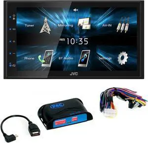 JVC KW-M150BT Digital Media Receiver featuring 6.8" WVGA Capacitive Monitor with PAC SWI-CP5 Steering Wheel Interface