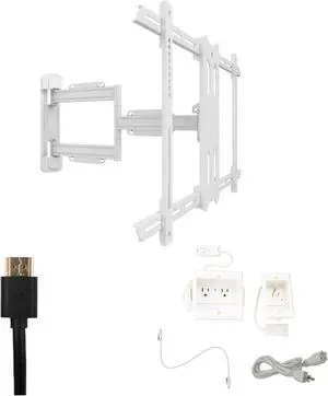 Kanto PS350W Tv Mounting package W/ DUAL outlet thru wall power kit And HDMI Cable