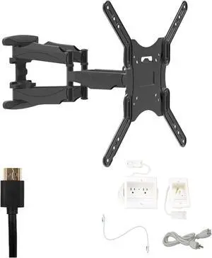 Kanto M600 Tv Mounting package W/ DUAL outlet thru wall power kit And HDMI Cable