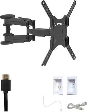 Kanto M600 Tv Mounting package W/ Single outlet thru wall power kit