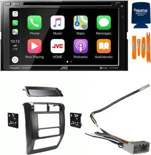 JVC Bundle - JVC KW-V950BT 6.8" Apple CarPlay/Android Auto Digital Media Receiver with Dash Kit, Wiring Harness and Antenna Adaptor, Compatible with Wrangler, 03-06