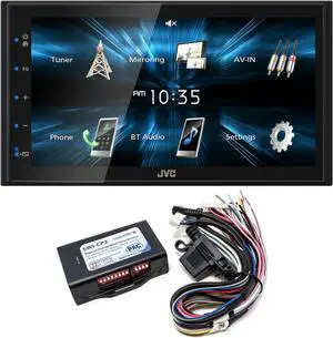 JVC KW-M150BT Digital Media Receiver featuring 6.8" WVGA Capacitive Monitor with PAC SWI-CP2 Steering Wheel Interface