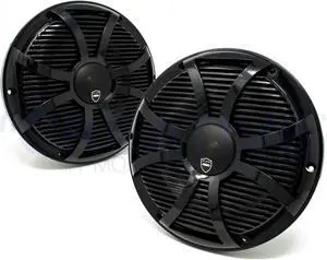 Wet Sounds REVO 10CX SW-B Black SW Grill 10 Inch Marine High Performance LED Coaxial Speakers (pair)