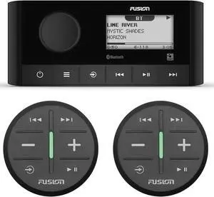 Fusion MS-RA60 Marine Stereo With 2 Fusion ARX70B Wireless Remote Black