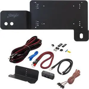Stinger BRCOAMPBRKTD Amp Bracket - Driver Side With STXKBR4 Underseat Amplifier 4-gauge Wiring Kit Compatible With Ford Bronco