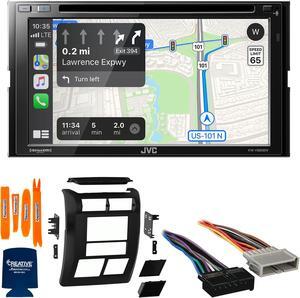 JVC Bundle - JVC KW-V960BW 6.8" Wireless Apple CarPlay/Android Auto MultiMedia Receiver with Dash Kit, Wiring Harness and Antenna Adapter, Compatible with Jeep Wrangler, 97-02