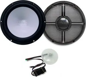 Wet Sounds REVO 10 FA S4-B 10" Black 4-Ohm Subwoofer with REVO 10XW-BGRILL 10" Subwoofer Grill with RGB LED kit