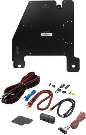 Stinger JKUAMPBRKTP Passenger Side Under Seat Amplifier Bracket with STXKJW8 Underseat Amplifier 8-Gauge Wiring Kit Compatible with Wrangler JKU Unlimited (4-Door) Models 2011-2018