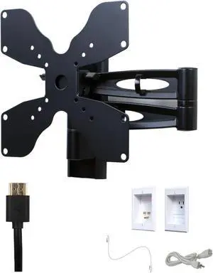 Kanto L102 Tv Mounting package W/ Single outlet thru wall power kit