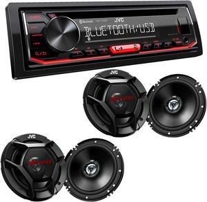 JVC KD-T720BT 1-DIN CD Receiver with Bluetooth Wireless Technology and USB/AUX Input with JVC 2 Pairs CS-DR621 6.5" Coax Speakers