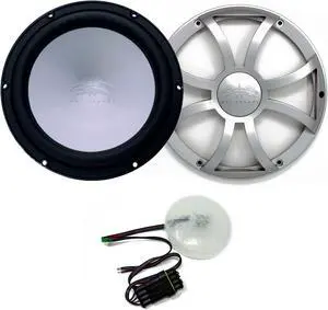 Wet Sounds REVO 12 FA S4-B 12" Black 4-Ohm Subwoofer with REVO 12XS-SGRILL 12" Subwoofer Grill with RGB LED kit