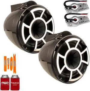 Wet Sounds REV8B-SXM 8" Tower Speakers, Stainless Swivel Base Mount (NO CLAMP)