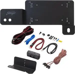 Stinger BRCOAMPBRKTD Amp Bracket - Driver Side With STXKBR8 Underseat Amplifier 8-gauge Wiring Kit Compatible With Ford Bronco