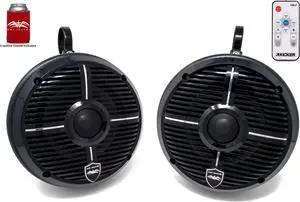 Wet Sounds REVO 6-XWB Black 6.5 Inch Marine LED Speakers & Enclosures (1.75" Clamps) & LED Controller