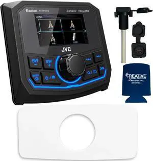 JVC KD-MR1BTS Waterproof Radio compatible with Stinger SEADASH3W Universal Marine 3" Radio Dash Kit, SMRAUXUSB3 USB/AUX