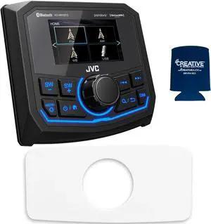 JVC KD-MR1BTS Waterproof Radio Compatible With Stinger Marine SEADASH3W Universal Marine 3" Radio Dash Kit - White