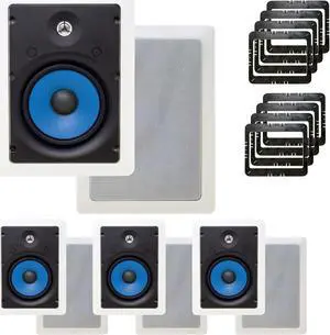 Legrand MS3651 3000 Series 6.5" In-Wall Speakers Case Pack 4 Pair 8 Speakers total with In Wall Mounting Brackets