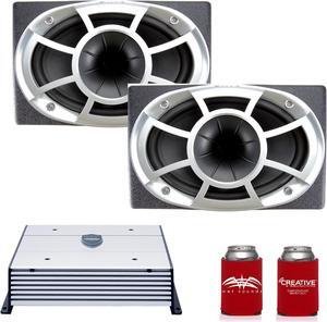 Wet Sounds REV6X9-SM-B HCLD 6x9" in Black Roto-Molded Enclosure & HTX2 600 Watt Amplifier